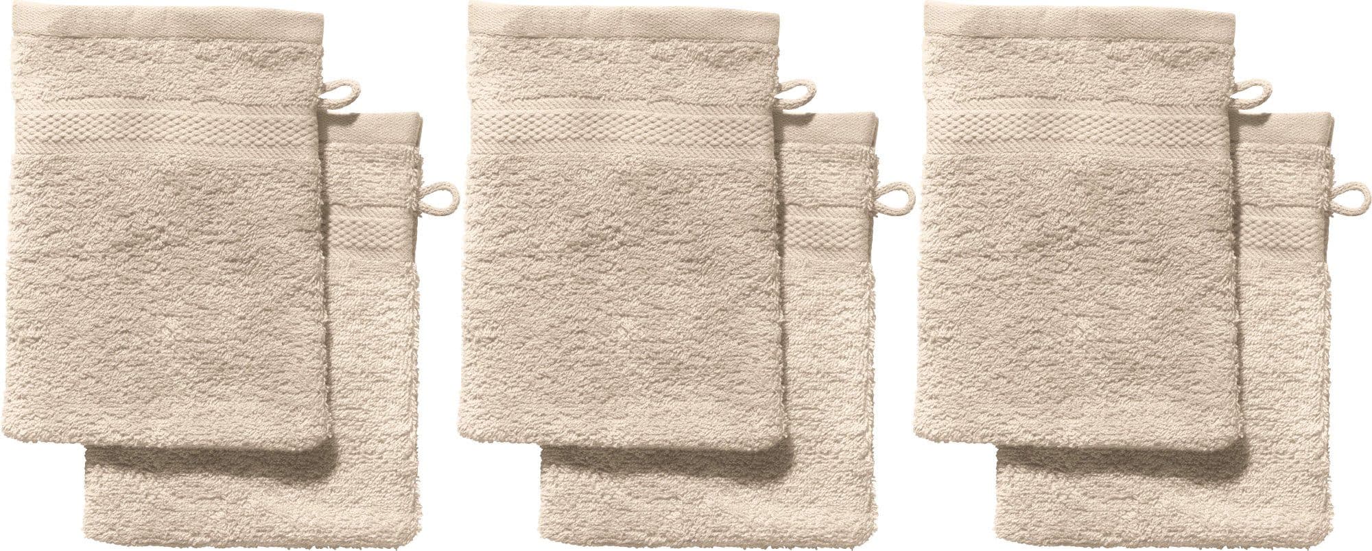 REDBEST Waschhandschuh Chicago 6er-Pack Frottier Uni Beige - Bild 2