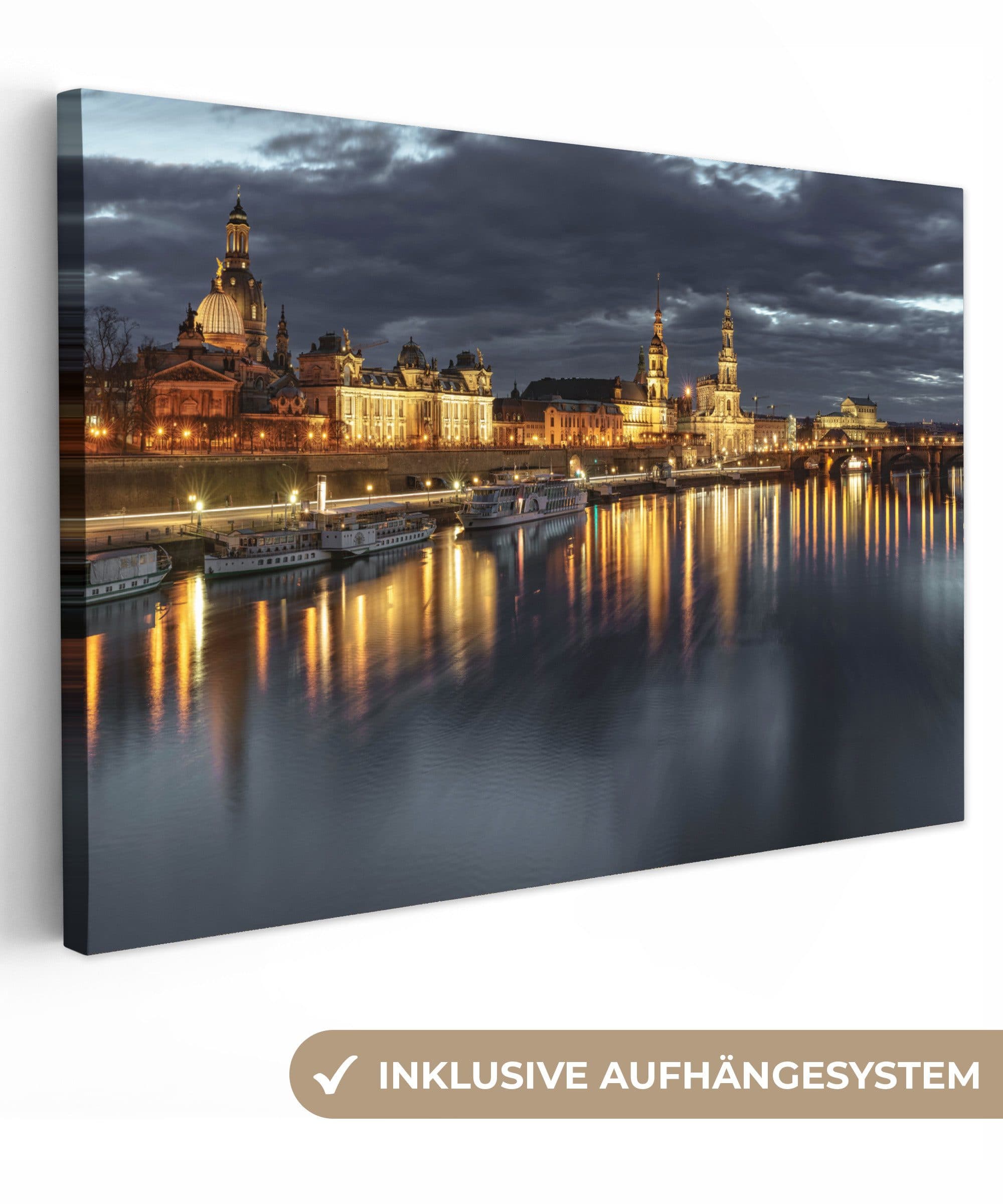 OneMillionCanvasses® Leinwandbild Panorama Dresden Fotodruck 30x20 cm