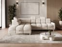 MOEBLO Ecksofa BUN mit Schlaffunktion und Bettkasten Beige Bouclé Bild 2