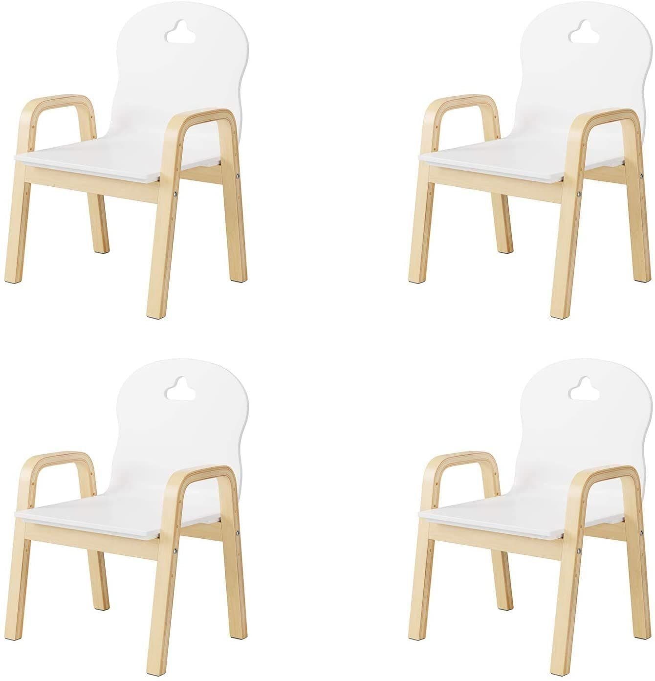 Homfa Kinderstuhl 4er Set Höhenverstellbar 61,5-48,5 cm Massivholz - Bild 2