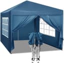 Woltu Faltpavillon 3x3m mit Seitenteilen Blau Bild 2