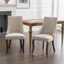 BBG Esszimmerstuhl 2er Set Chenille Massivholz-Beine Klassik Bild 2