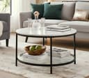 VASAGLE Couchtisch Beistelltisch Marmoroptik Hartglasablage Bild 2