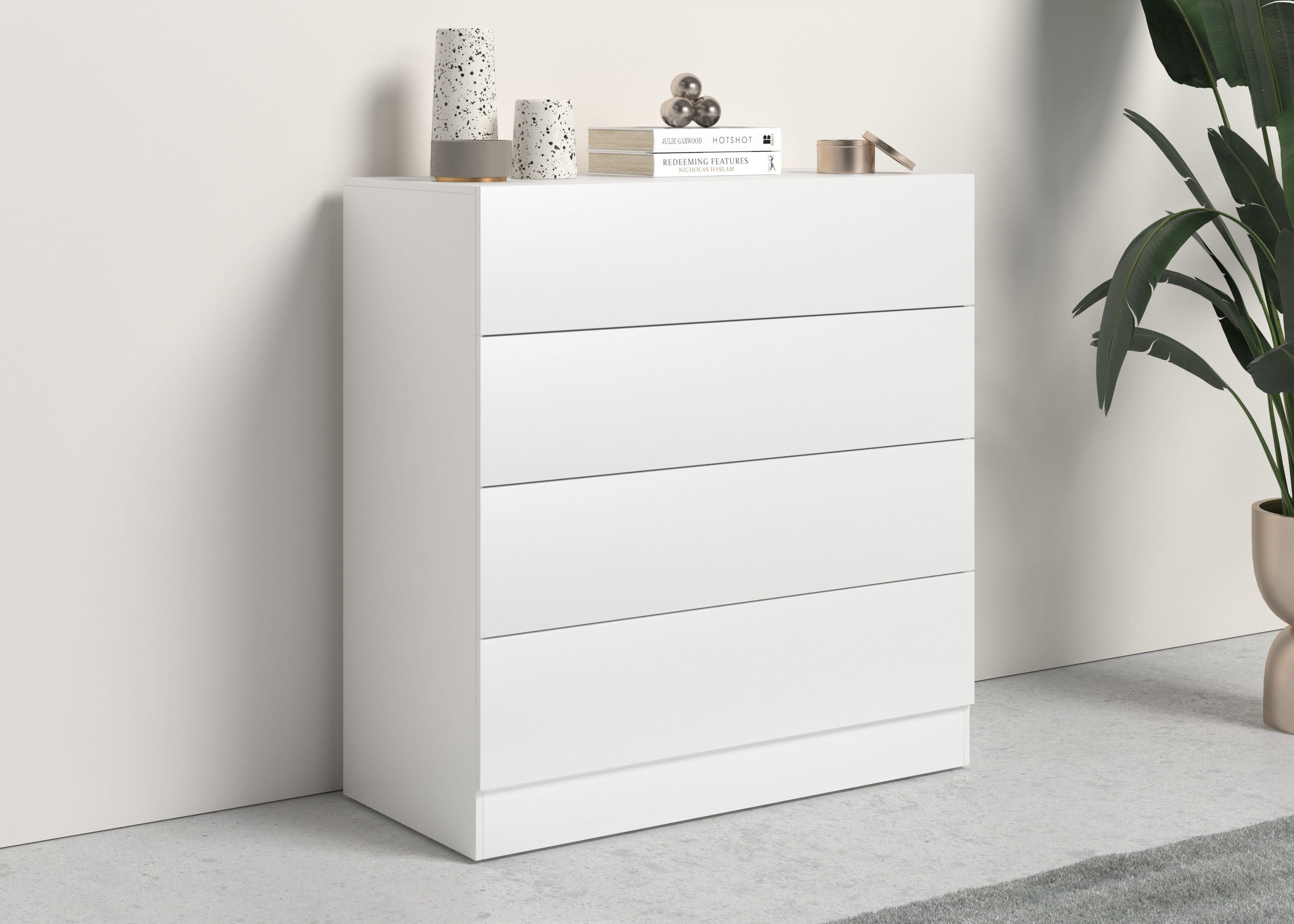Borchardt Möbel Kommode Vaasa Weiß Matt 4 Schubkästen Push-to-Open - Bild 2