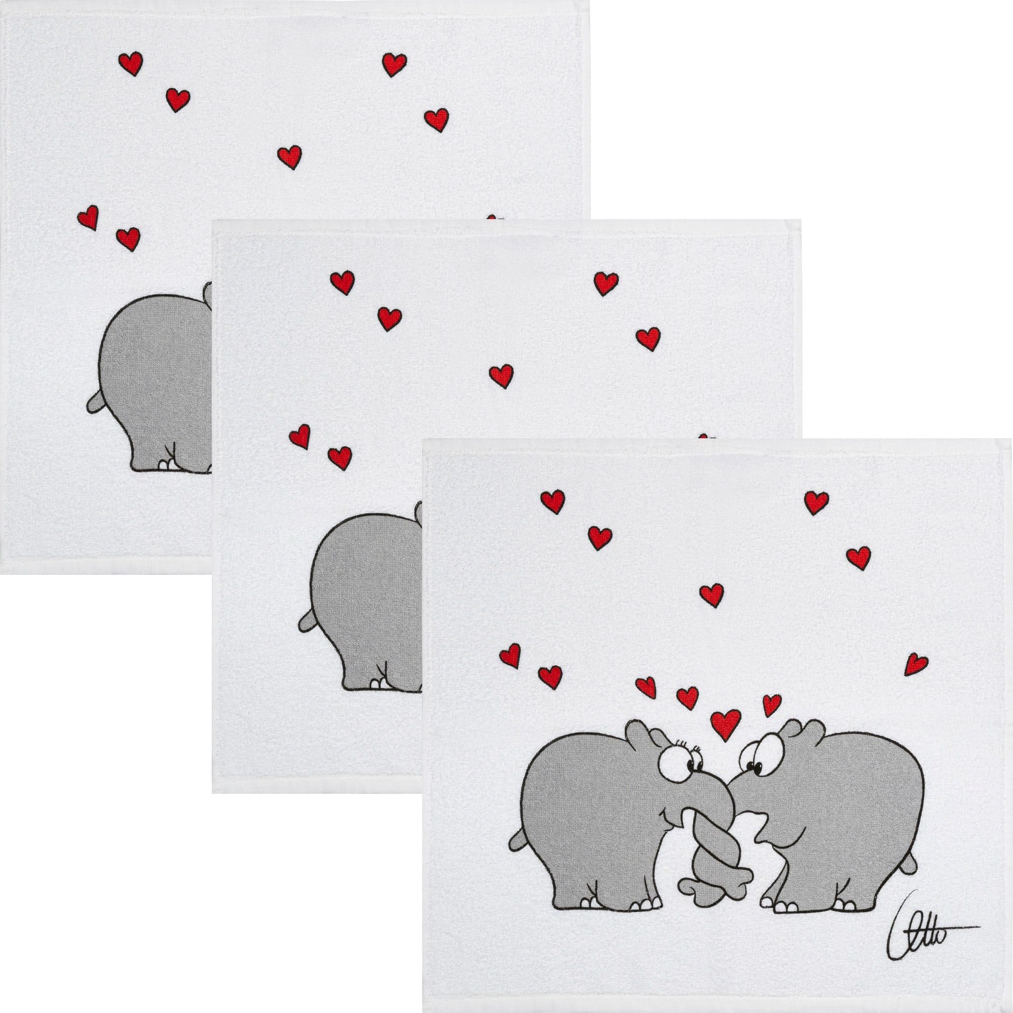Kracht Geschirrtuch Frottier "Ottifant" 3er-Pack Baumwolle Motiv - Bild 2