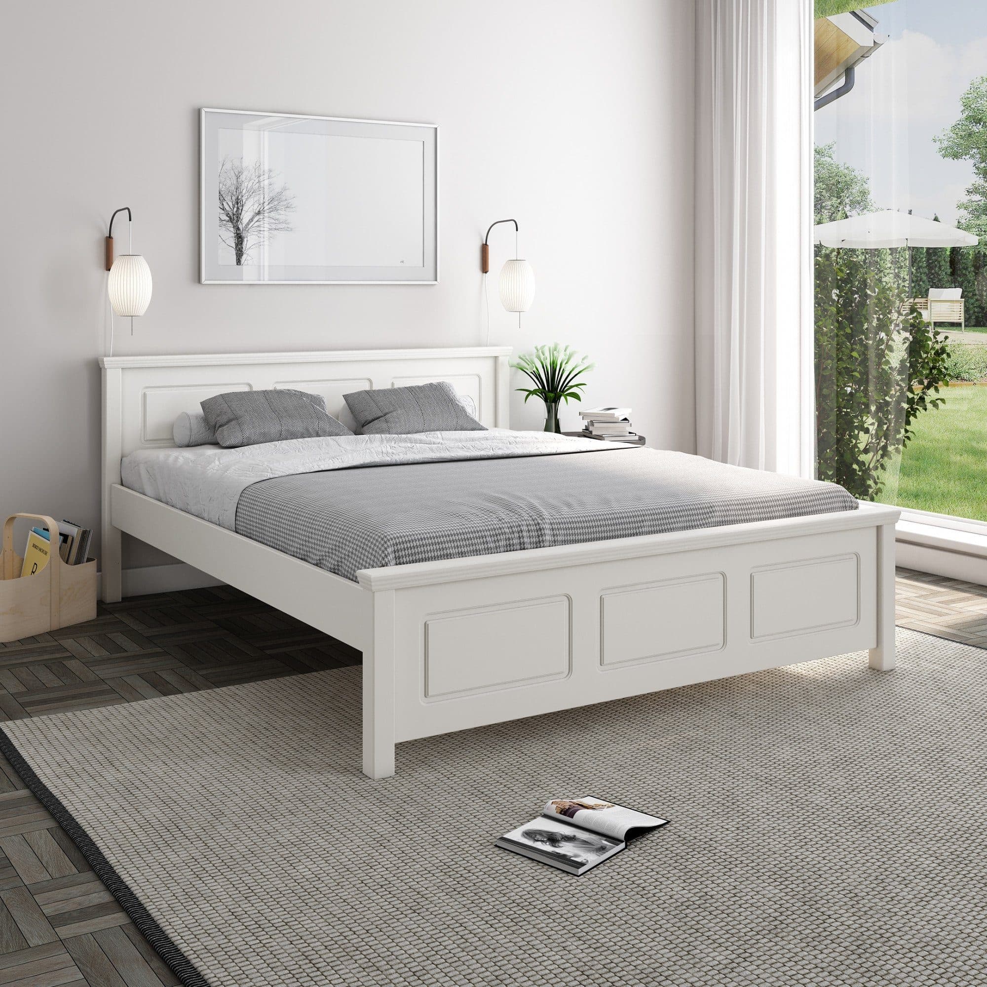 OTTO HOME ERIK Massivholzbett Weiß Landhausstil 140x200 cm - Bild 2