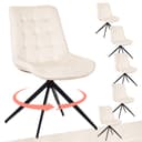 HOMAVO Esszimmerstuhl-Set 6-tlg. Weiß Samt mit Drehfunktion Bild 2