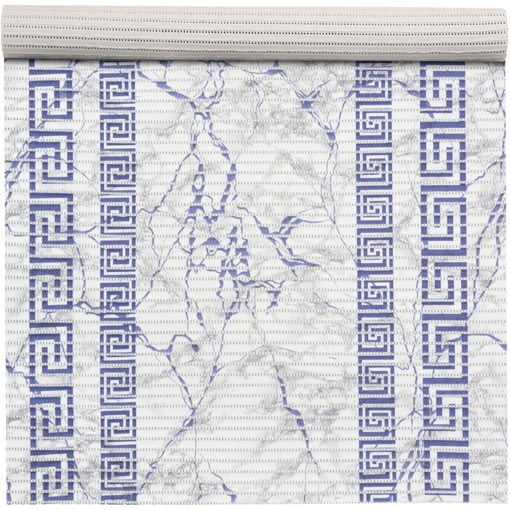 ANRO Schaum-Badematte Griechisch-Mäander 100x65cm Marmor Mäander Blau - Bild 2