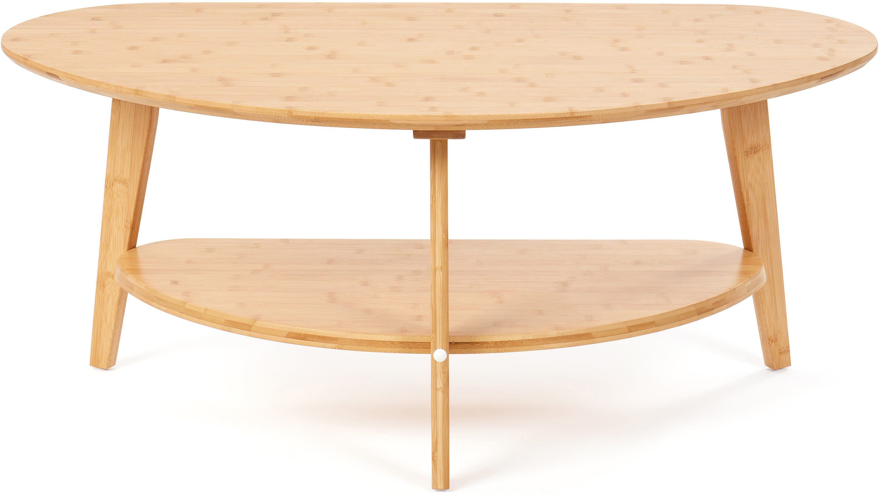 needs&wants® Couchtisch 100% Bambus Oval Halbrund mit Ablage - Bild 2