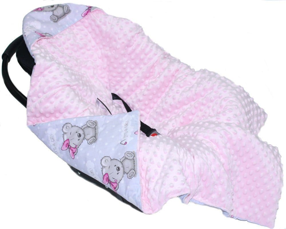 Primawela Babydecke Wende Einschlagdecke Minky mit Kapuze Rosa - Bild 2