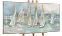 YS-Art Gemälde Segelboote Meer Türkis Gold Handgemalt Leinwand Bild 2