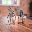 Flanacom Deko-Vase Metall 2-tlg. Geometrisches Design Modern Bild 2