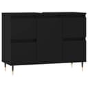 furnicato Badezimmer-Set Badschrank Schwarz Holzwerkstoff Bild 2