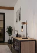 EGLO Tischleuchte TOWNSHEND Holz Stahl Retro Industrial Braun Schwarz Bild 2
