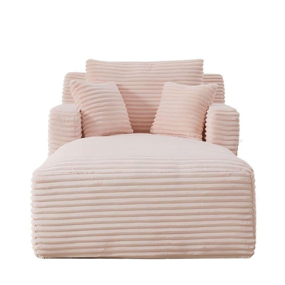 SIKAINI Chaiselongue Sofa Modern Rosa Cord - Bild 2