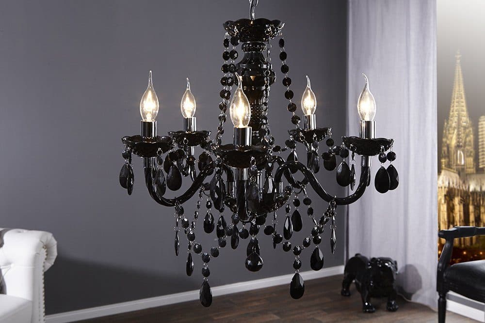 riess-ambiente Kronleuchter BLACK CRYSTAL 55cm Schwarz Barock Design - Bild 2
