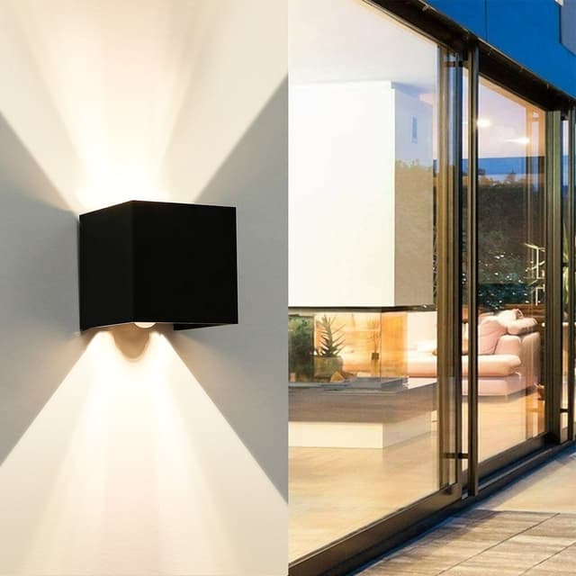 Oyajia Bewegungsmelder Wandlampe LED Außenlampe Schwarz IP65
