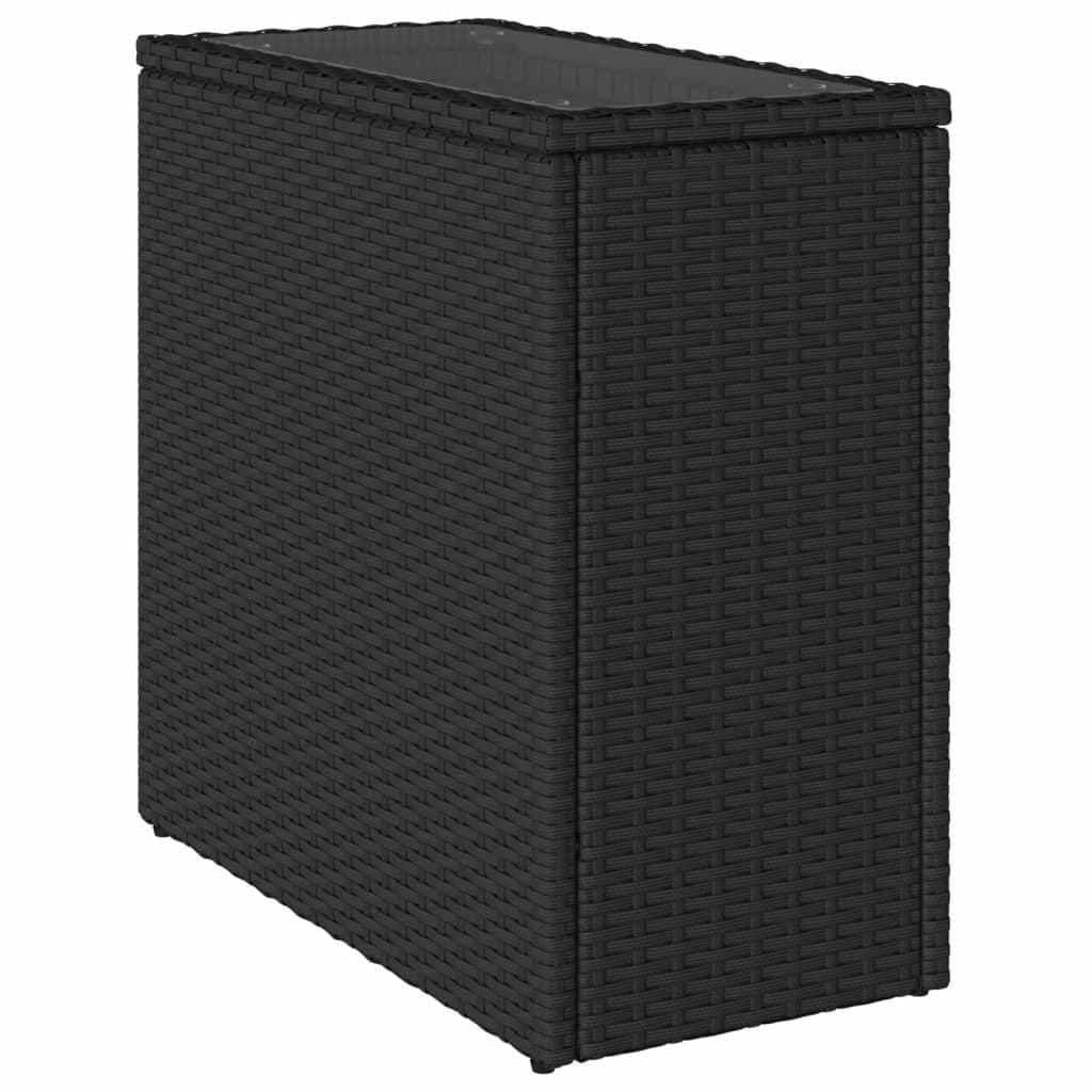 vidaXL Gartentisch mit Glasplatte Schwarz PE-Rattan - Bild 2
