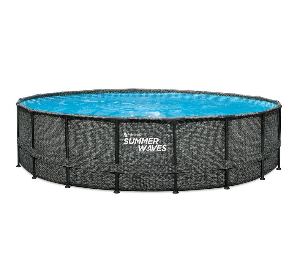 Stilvoller Stahl- und Rattan-Pool in Grau - Bild 2