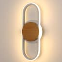 Riserva Wandleuchte Moderne Ovale Wandlampe Weiß Holz 41cm LED Bild 2