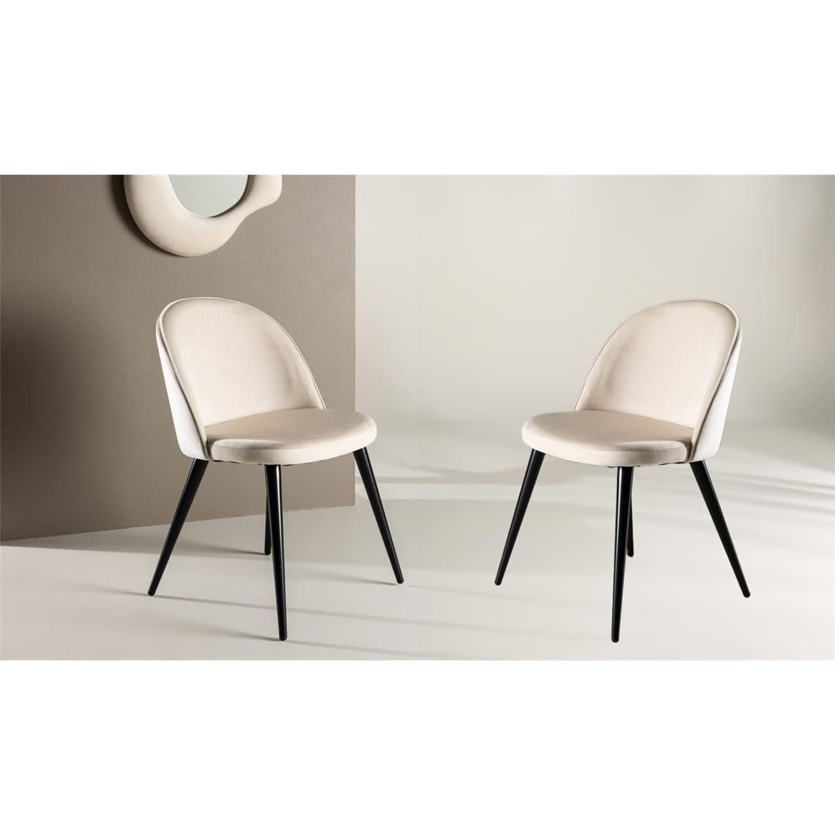 BOURGH Esszimmerstuhl VILVI 2er Set Beige Samt - Bild 2