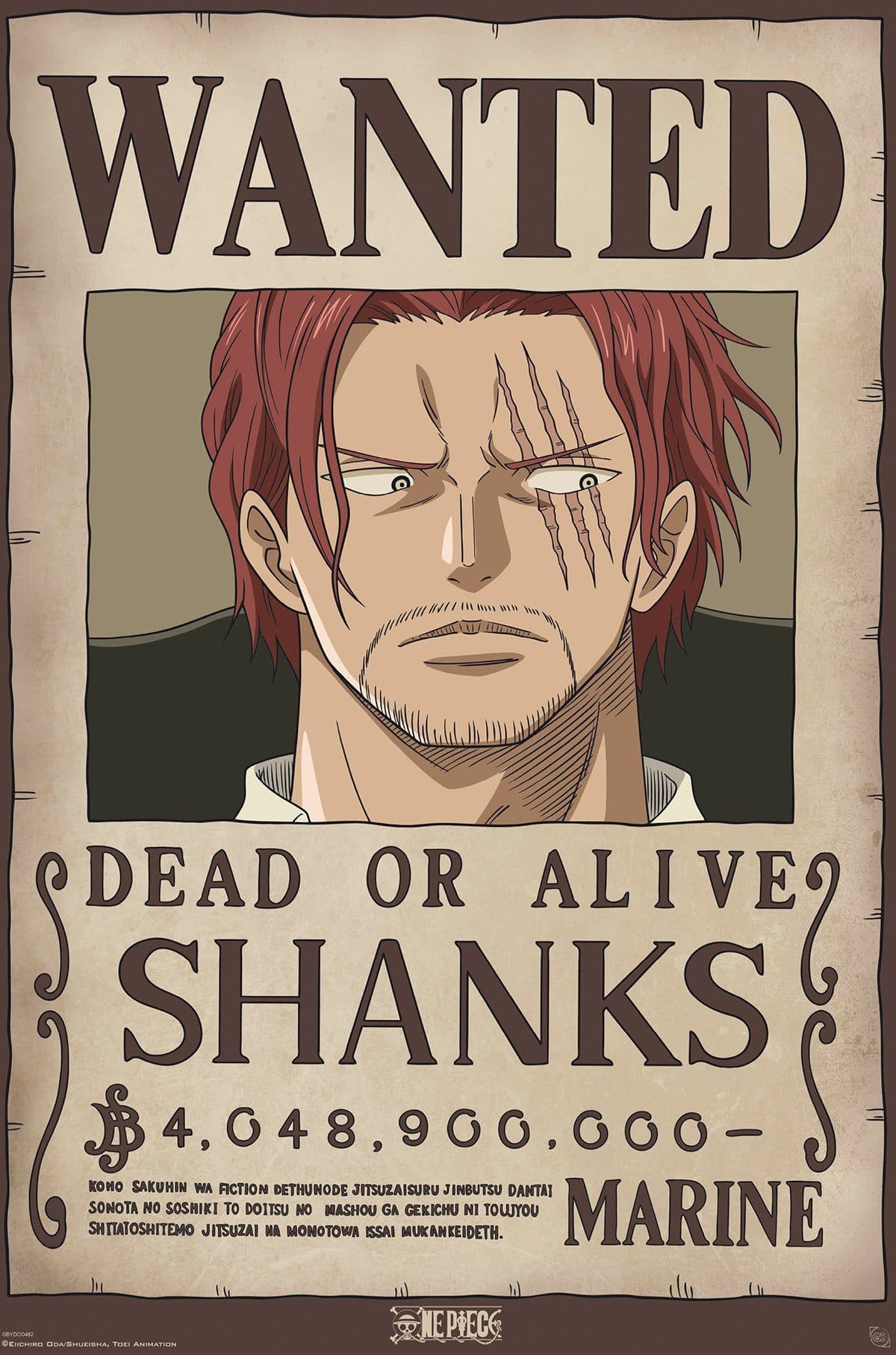 GB eye Poster One Piece Wanted Shanks Großformat