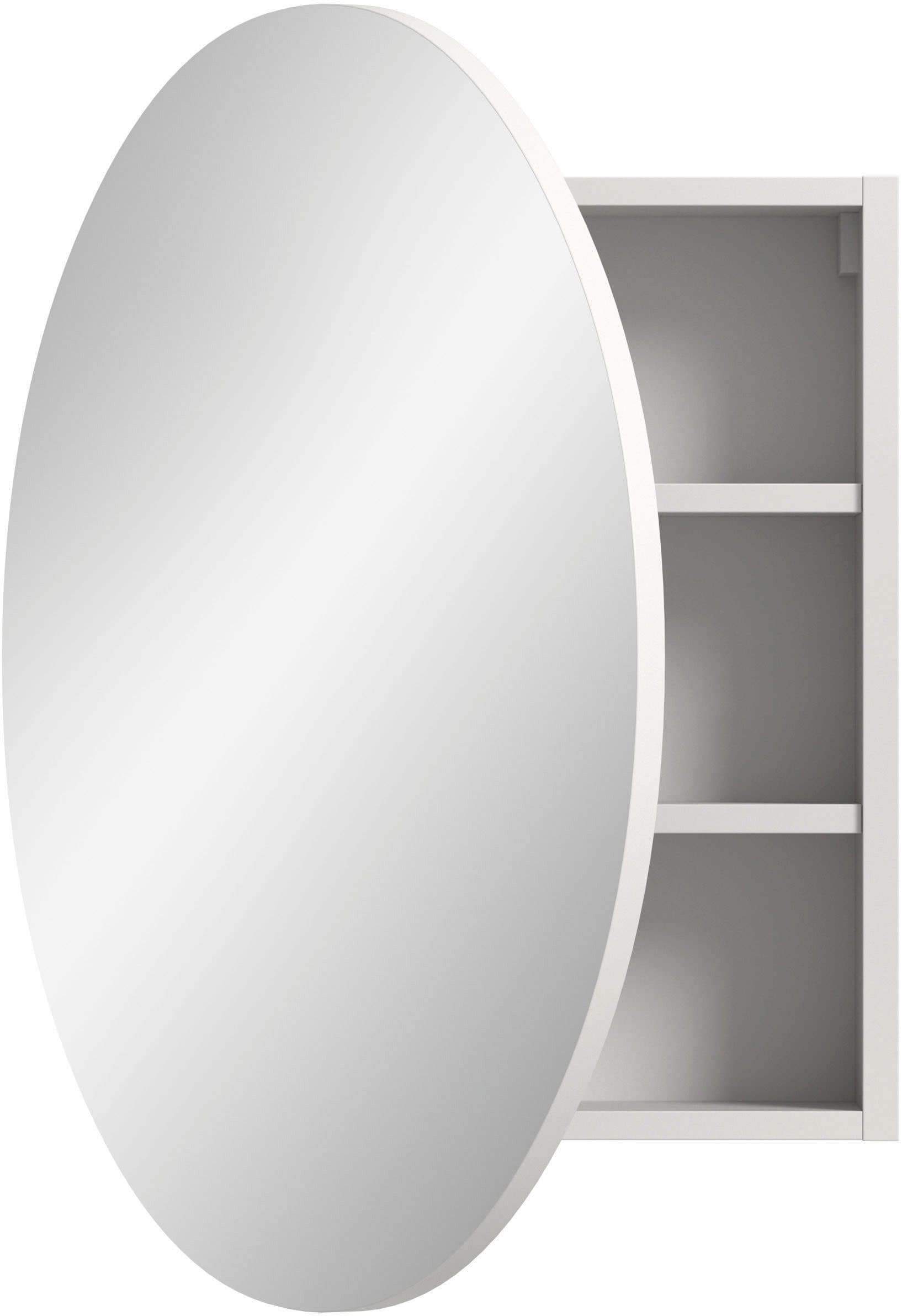 WELLTIME Spiegelschrank Litica Weiß 70cm Rund - Bild 2
