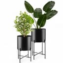 tectake Pflanzenständer 2-teilig Industrial Style Schwarz Bild 2