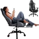 Seenda Schreibtischstuhl Bürostuhl Ergonomisch 110° Krümmung Verstellbar Schwarz/Rot Bild 2