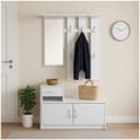 HTI-Living Garderobe Weiß mit Spiegel und Schuhschrank Set Bild 2