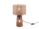 Reality Leuchten LED Nachttischlampe Braun Rattan Dimmbar Bild 2