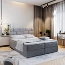 Masseno Boxbett KERLO mit Bonell-Matratze, Topper & Bettkasten grau Bild 2