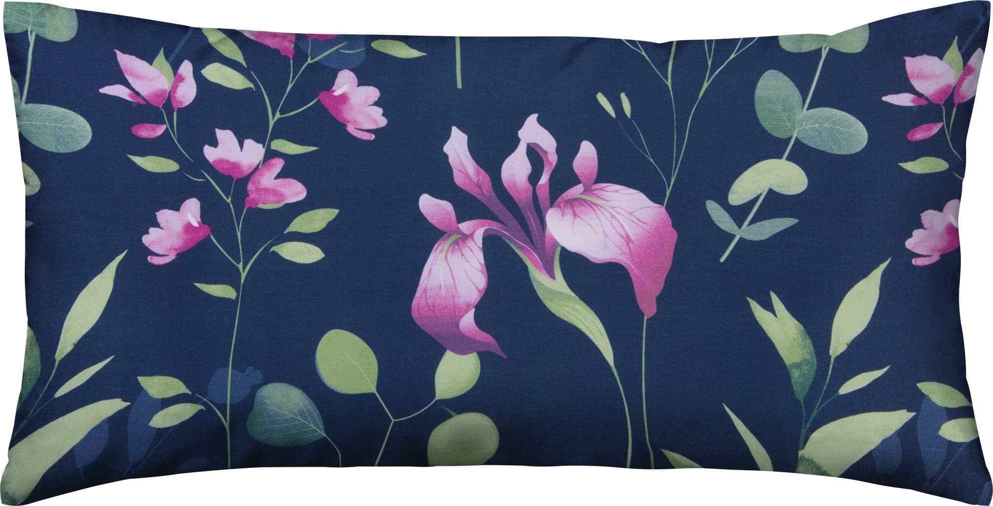 Erwin Müller Kissenbezug Blumen Satin Dunkelblau - Bild 2