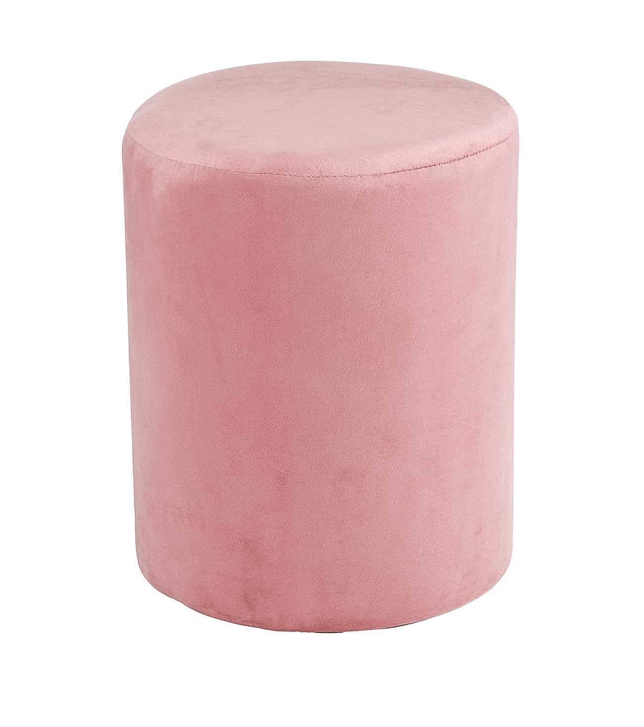 Sitzhocker aus Velours-Samt in Rosa - Bild 2