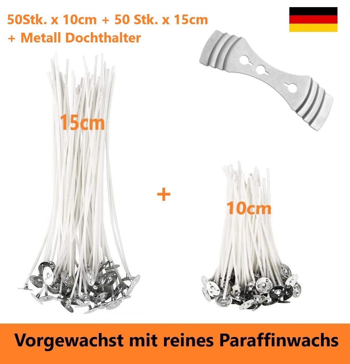 Bienenbiya Kerzendocht 100 Stk. 100% Baumwolle mit Metallfuß - Bild 2