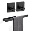 LIVINA HOME Handtuchhaken Set Schwarz Selbstklebend Edelstahl Bild 2