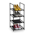 relaxdays Schuhregal schmal 4 Ebenen Schwarz Grau Bild 2