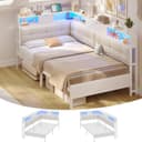 MSMASK Daybett Polsterbett Jugendbett mit LED-Beleuchtung und USB-Ladestation Bild 2