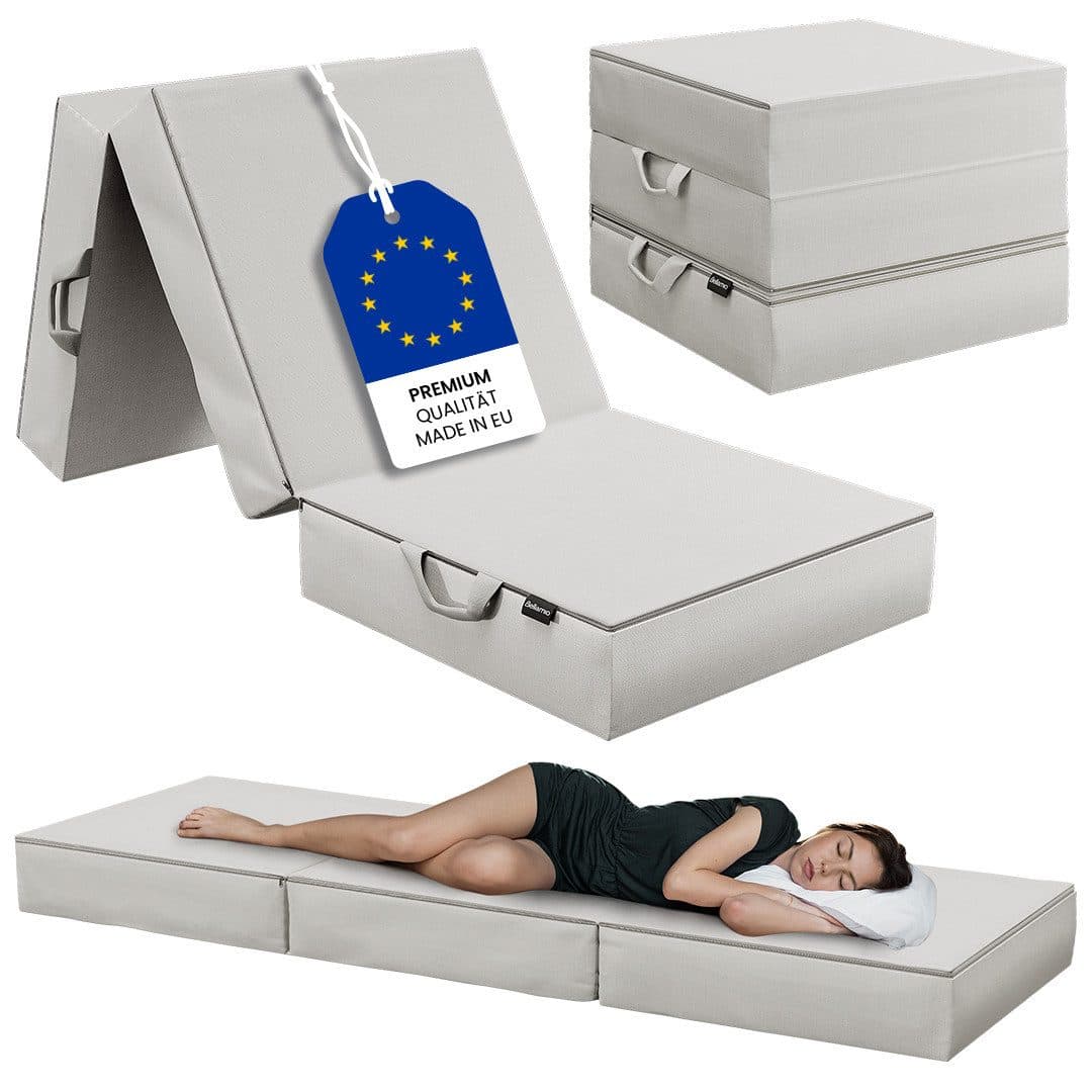 Bellamio Klappmatratze Lomme 3-teilig 15 cm hoch 75x195 cm Hellgrau
