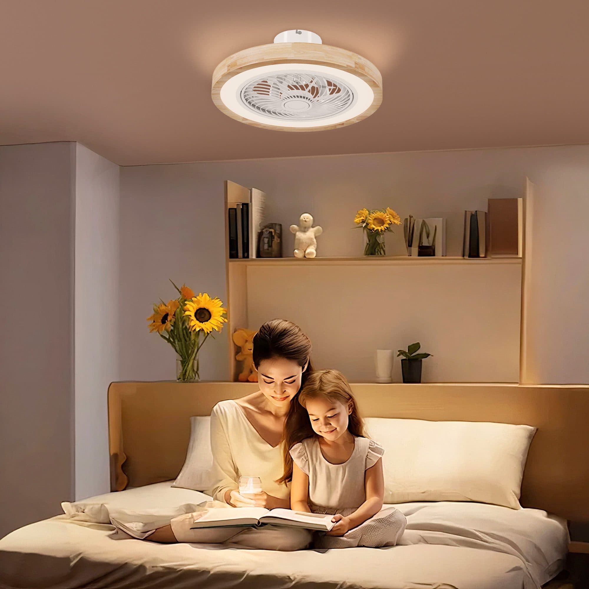 HOMCOM Deckenventilator mit Beleuchtung Fernbedienung LED Dimmbar 6 Geschwindigkeiten 50 cm Durchmesser - Bild 2