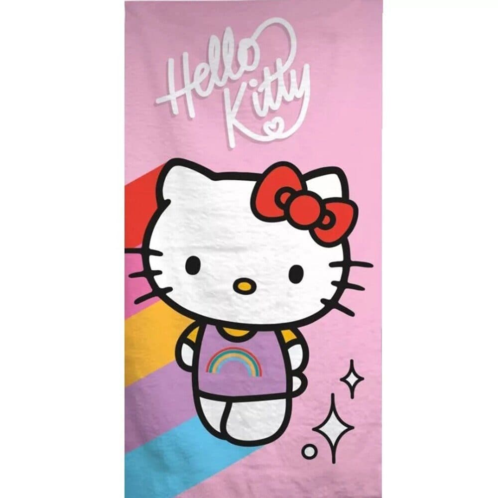 Hello Kitty Rainbow Badelaken Strandtuch Bunt Schnell trocknend