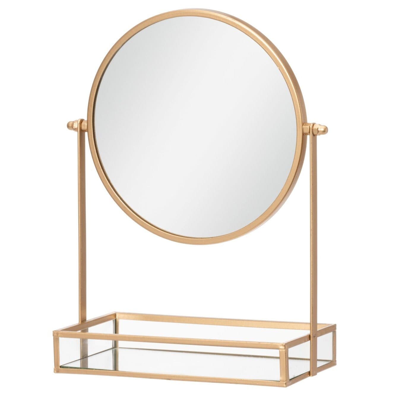 4LIVING Kosmetikspiegel GEMMY mit Ablage Glas Metall - Bild 2