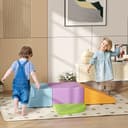 HOMCOM 4er-Set Weiche Spielbausteine Bunt Kunstleder Schaumstoff Bild 2