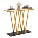 COSTWAY Konsolentisch Marmor-Optik Gold Metallgestell Bild 2