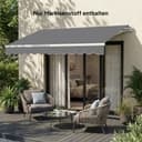 Outsunny Sonnensegel Ersatzstoff Grau UV Schutz 337x250 cm Bild 2