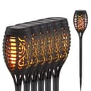 GLOBO LIGHTING 6x LED Solarleuchte Schwarz Feuereffekt Garten Bild 2