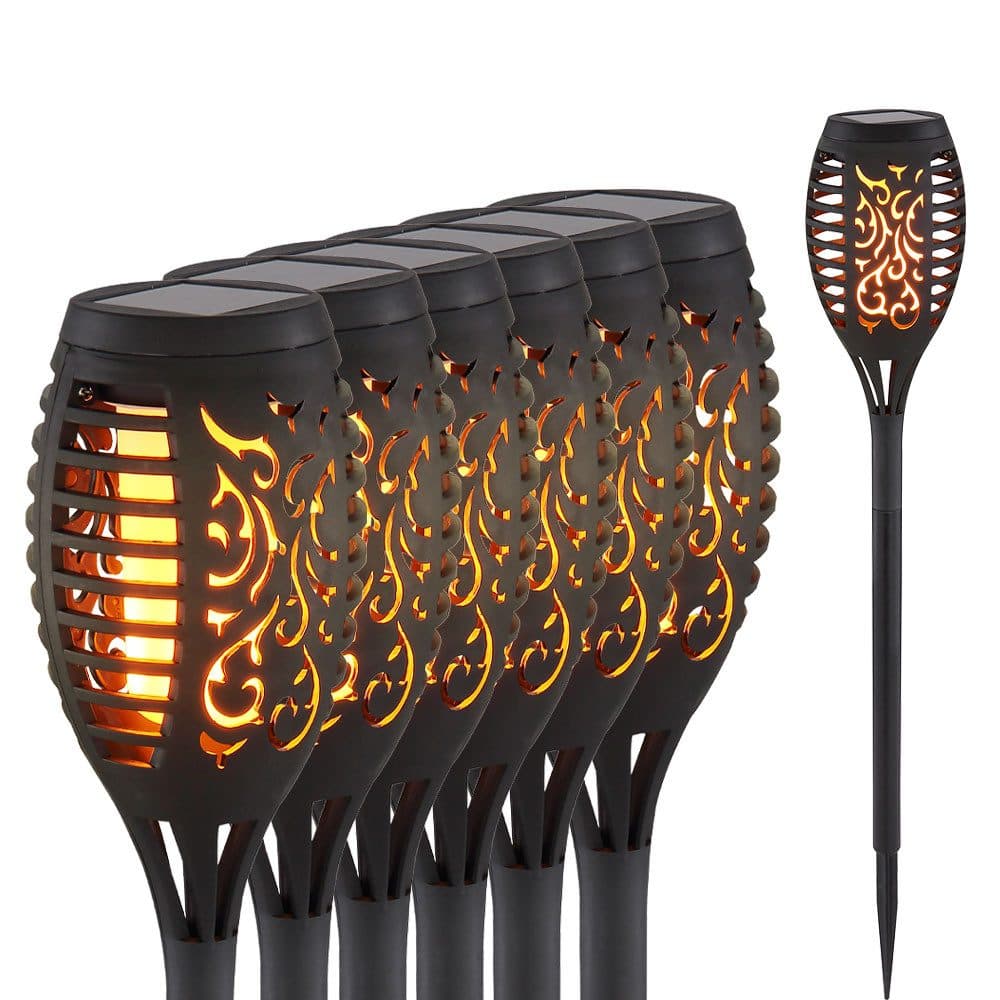 GLOBO LIGHTING 6x LED Solarleuchte Schwarz Feuereffekt Garten - Bild 2