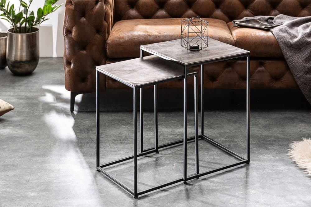 riess-ambiente Beistelltisch Set ELEMENTS 40cm Silber/Schwarz Metall - Bild 2