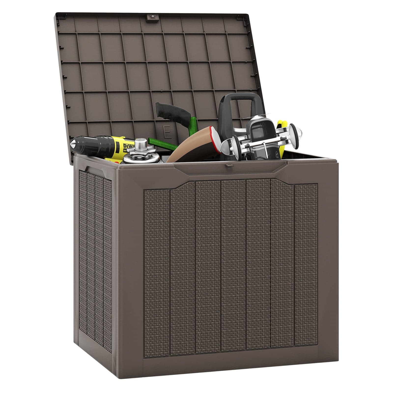KOMFOTTEU Auflagenbox Gartenbox Braun Grau Schwarz Rattanoptik - Bild 2