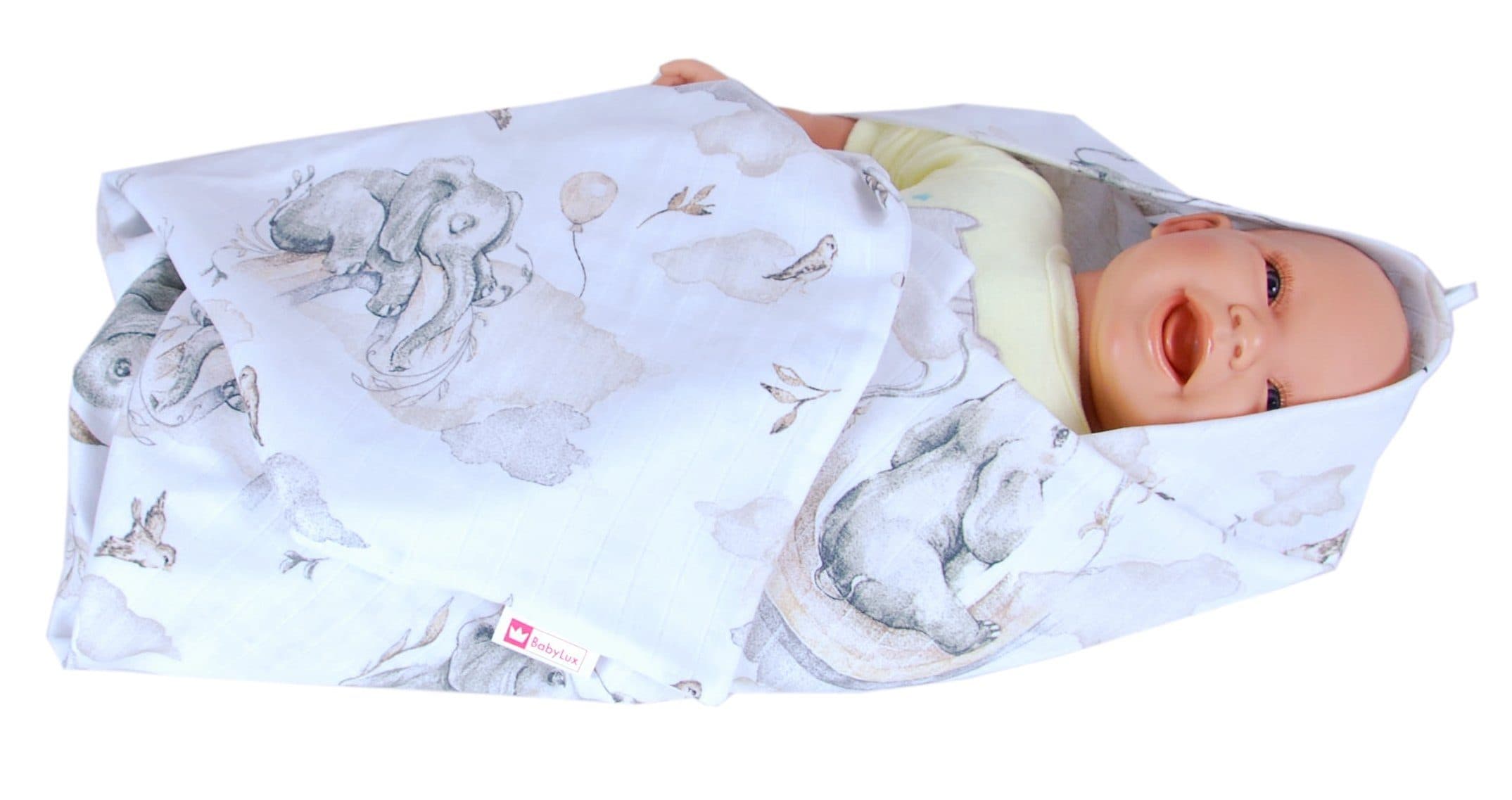 BabyLux Badetuch Musselin mit Kapuze 80x80cm Beige - Bild 2